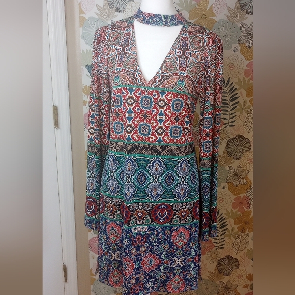 Laundry by Shelli Segal Printed Boho Dress Size 4 - Picture 3 of 10